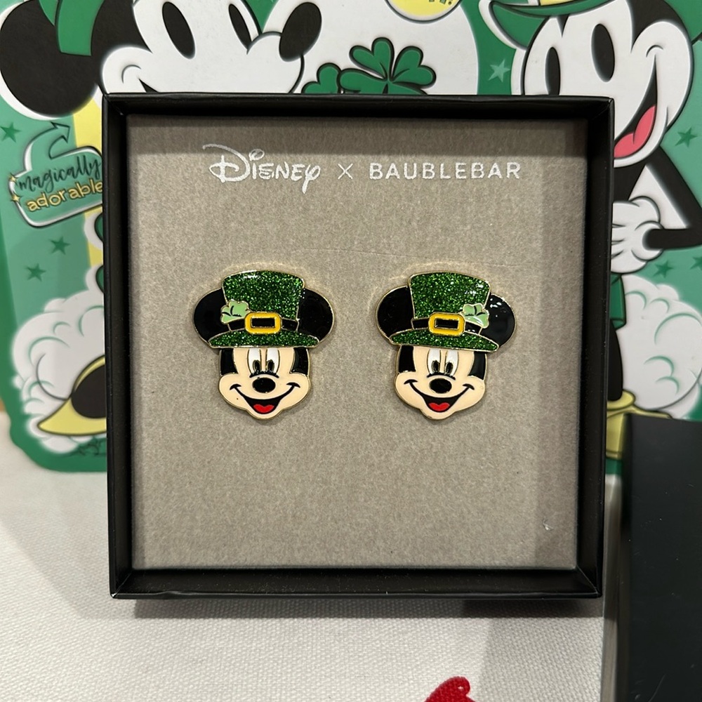 Disney x Baublebar St. Patrick’s Day Mickey Mouse Earrings